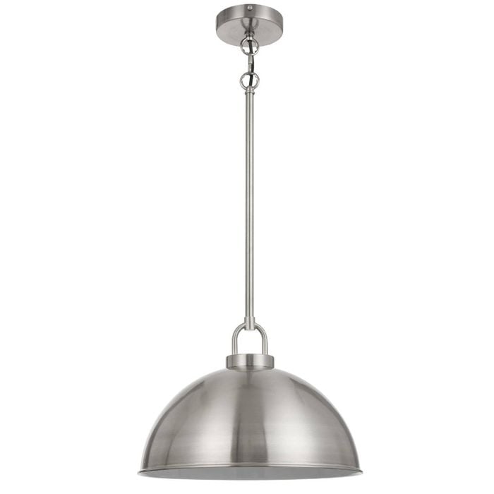 Telbix Emerson Vintage Pendant Hanging Lamp Light Metal Nickel Gloss