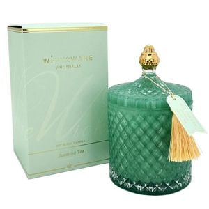Candle SOY Jar Diamond 450g Jasmine Tea Green