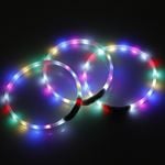 2 X Yes4pets Small 40cm Led Safety Pet Dog Collar Dog Usb Rechargeable Glow Flashing Light