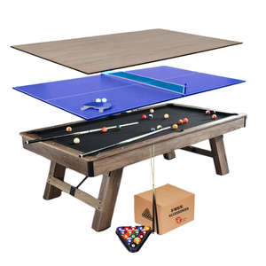 Topone Alisi 7ft/8ft 3-in-1 Multi-functional Table/pool Table/table Tennis Table/dining Table Black Felt - 7ft Table