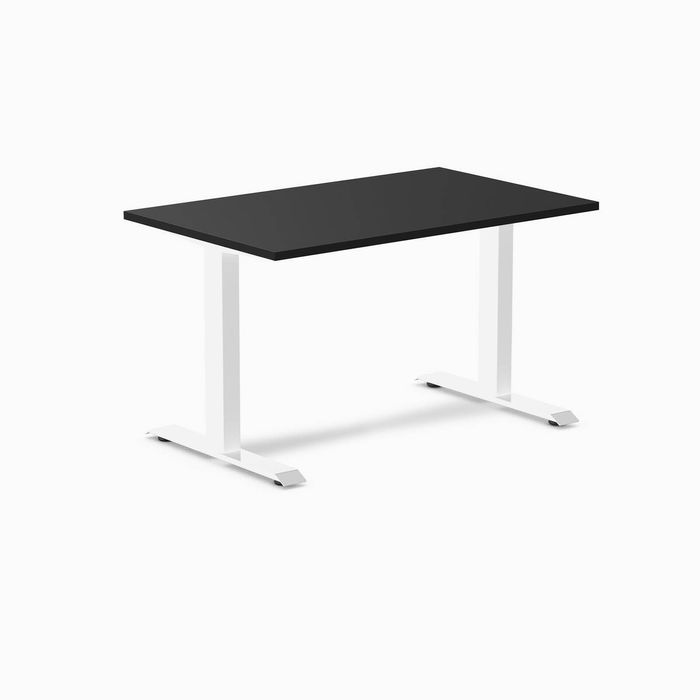 Desky Fixed Height Melamine Office Desk White Frame 120cm