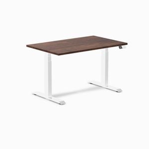 Desky Dual American Rustic Pine Softwood Sit Stand Desk 120x75cm White Frame Leg