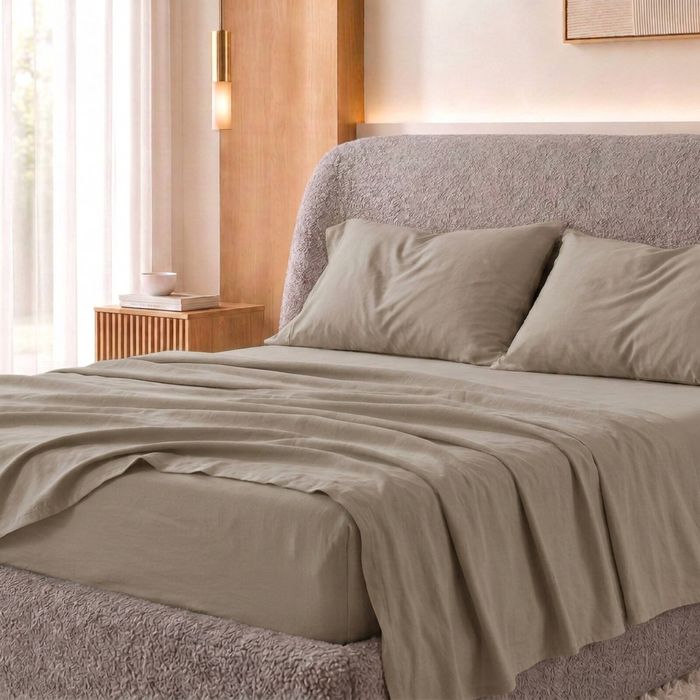 Royal Comfort Bamboo Blended Sheet & Pillowcase Set 1000TC Ultra Soft Warm Grey Double
