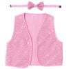 Adult Unisex SEQUIN BOW TIE & VEST Dance Costume Party Sparkle Set in Light Pink - Light Pink | China