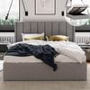 Emilie Double Grey Storage Wing Gas Lift Bed Frame