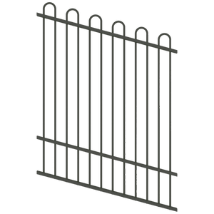 ProtectorAl 0350-1200W x 1500H Woodland Grey Loop Top Pool Fence Panel Raked Up to 15º