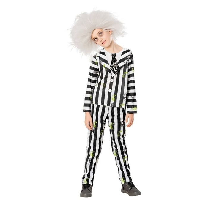 Beetlejuice Beetlejuice Deluxe Costume Dress Up Party Cosplay Outfit Size 9-10y