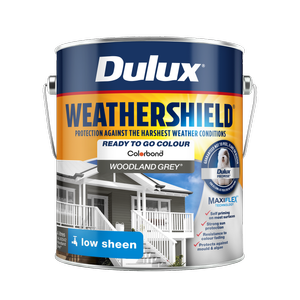Dulux 4L Woodland Grey Low Sheen Weathershield Exterior Paint - 4L