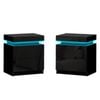 ALFORDSON 2x LED Bedside Table Black
