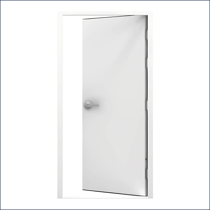 Lathams 2040 x 820 x 45mm Surfmist White RHI Steel Shed Door and Frame