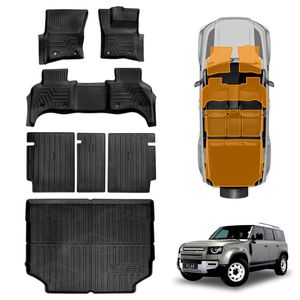 Floor Mats Boot Liner for Land Rover Defender L663 110 5 Seater 2020-Onwards Cargo Back Seat