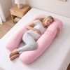 Giselle Bedding U-Shaped Maternity Pillow with 100% Cotton Pink