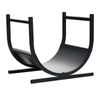Costway U-Shape Firewood Rack Lumber Stacker Wood Log Holder Handle-Black