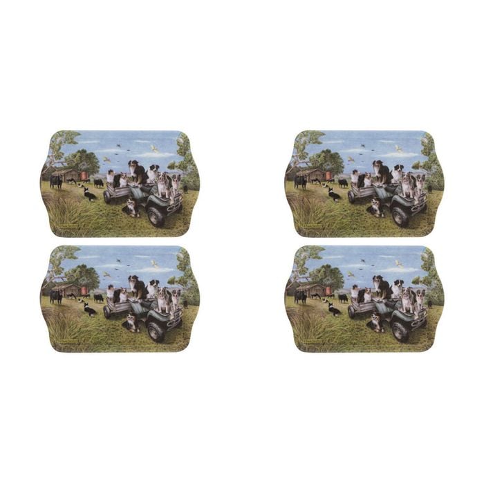 2x 2pc Ashdene Working Dogs Quad Bike Scatter Tray Trinket Organiser 21x14.2cm
