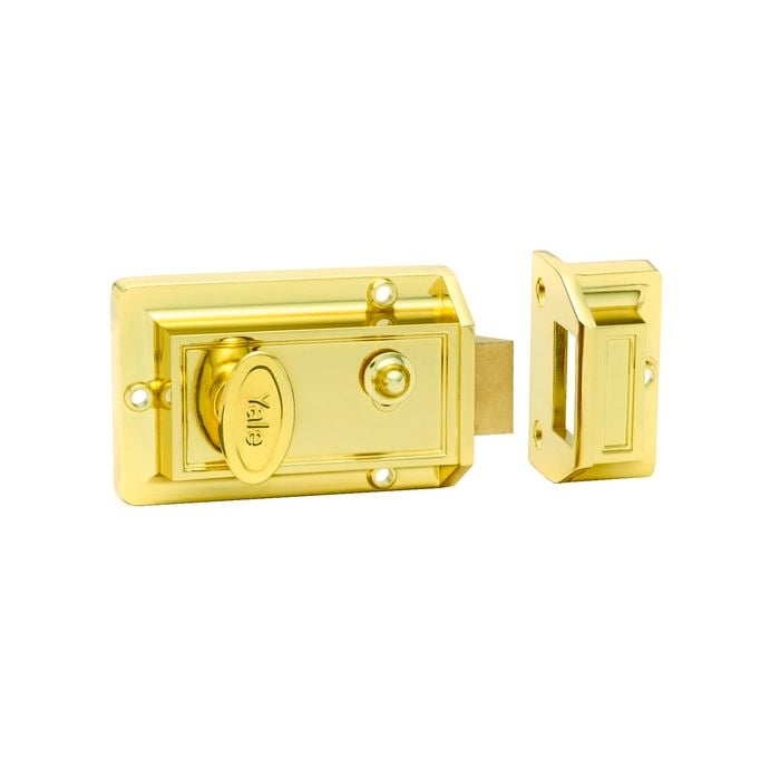 Yale Gold Single Cylinder Night Latch