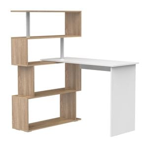 Advwin Computer Desk 180° Rotatable Corner Shelf