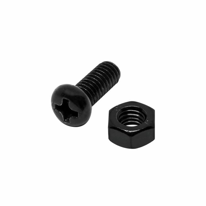 Pinnacle M4 x 10mm Black Ruspert® Round Head Bolts And Nuts - 12 Pack
