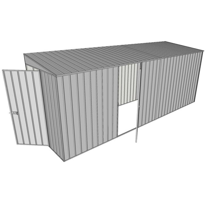 Build-a-Shed 1.5 x 5.2 x 2m Single Hinged Side Door Skillion Shed - Zinc