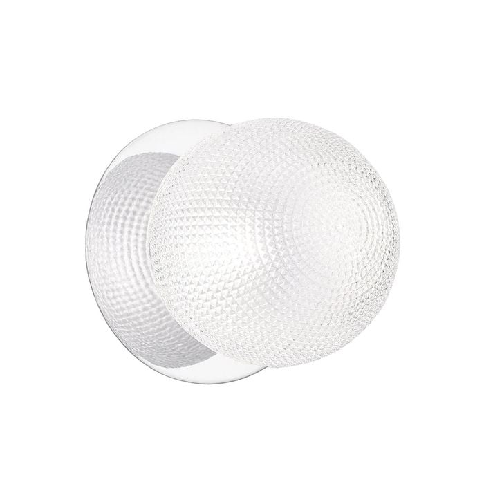 Lexi Lighting Odessa Diamond Cut Glass Led Wall Light With Chrome Base - White/large