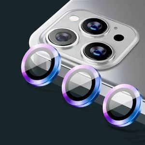 Metal Camera Lens Glass Individual Eagle Protector Cover - For Apple iPhone 14 Pro / 14 Pro max (3pcs) - Rainbow