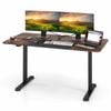 Costway 1.4 X 0.7m Electric Standing Table Motorised Computer Desk Rustic Brown