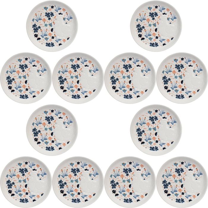 12PK LVD 17x17cm Ceramic Cottage Hen Desert Plate Home Decor