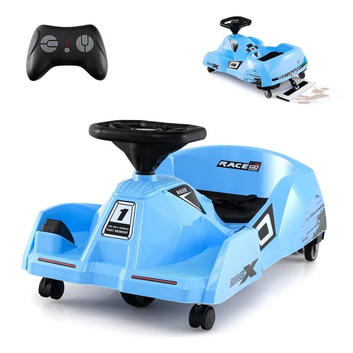Costway 12v Kids Ride On Car Electric Cleaning Go Kart W/detachable Mop Blue