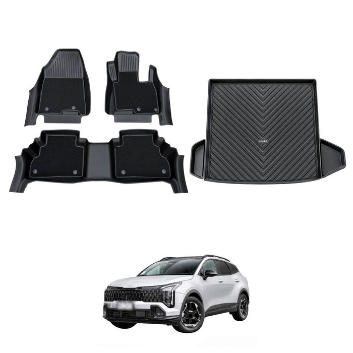 AUSGO Double-Layer Floor Mats & Boot Liner Set for KIA Sportage NQ5 PE 2025-Onwards Without Subwoofer Car Floor Liners Cargo Mat