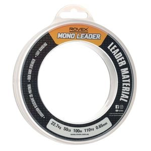 Rovex 100m Clear Monofilament Fishing Leader 50lb