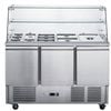 FED-X Three Door Salad Prep Fridge with Glass Top - XS903GC