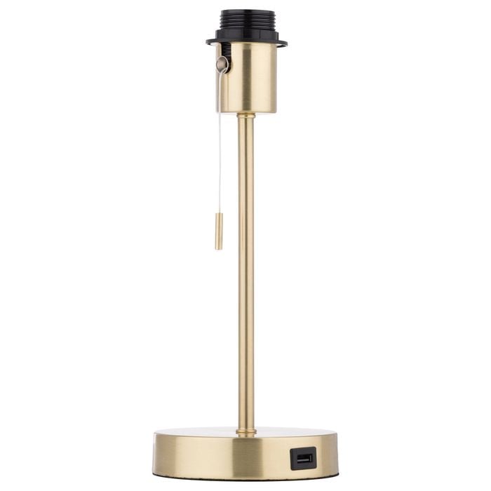 Verve Design Iona Lamp Base With USB-A Port - Brass Finish