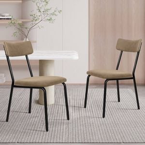ALFORDSON 2x Dining Chairs Corduroy Khaki
