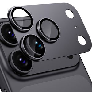Tough On iPhone 18 Pro / 17 Pro Matte Metal Camera Lens Protector Tempered Glass Aluminium Alloy Black Titanium