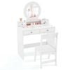 Costway Princess Makeup Dressing Table Chair Kids Vanity Set White