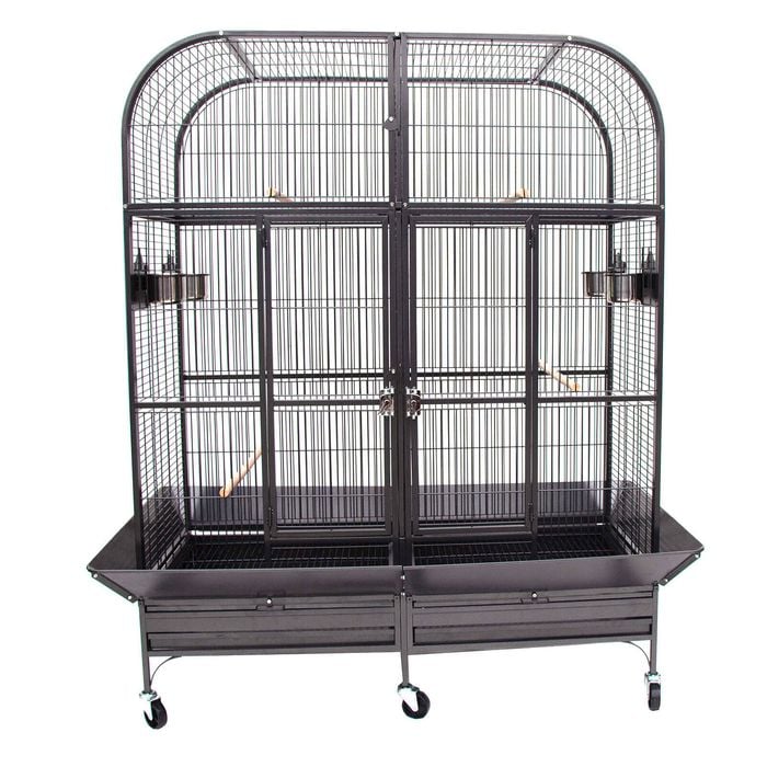 Double Cage with center divider for Bird Parrot Aviary