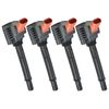 Set of 4 SWAN Ignition Coils for Fiat 500X Pop 2016-2018 1.4L Turbo with Red Plug