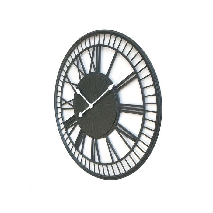 Large Metal Wall Clock - Tuscany - Charcoal