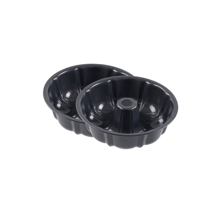 2x Bakers Secret Fluted Ring Cake Pan Non Stick Heavy Duty Even Heat 25.5cm