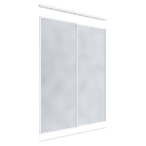 Lugna 2400 x 1201 - 1800mm White Mirror Wardrobe Double Sliding Doors