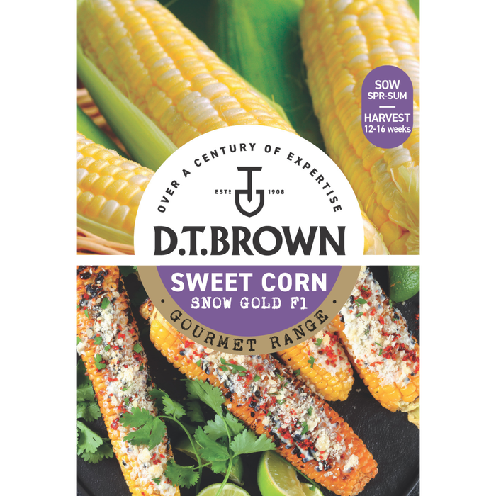 D.T. Brown Gourmet Sweet Corn Snow Gold F1 Seeds