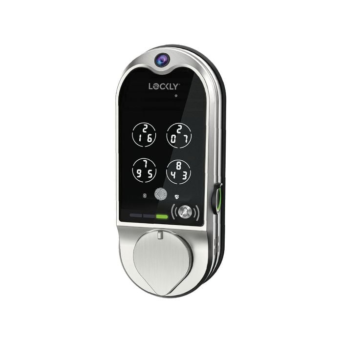 Lockly Satin Nickel Vision Smart Lock Deadbolt With Video Doorbell
