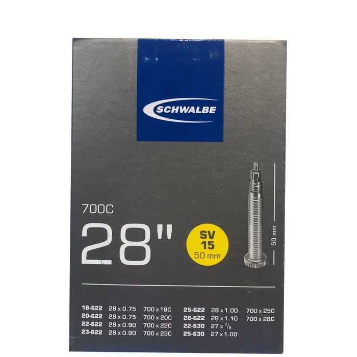 Schwalbe Tube SV15K Presta 700x18-28C (18 to 28 - 622) (27inchx1.00) 105g 50mm