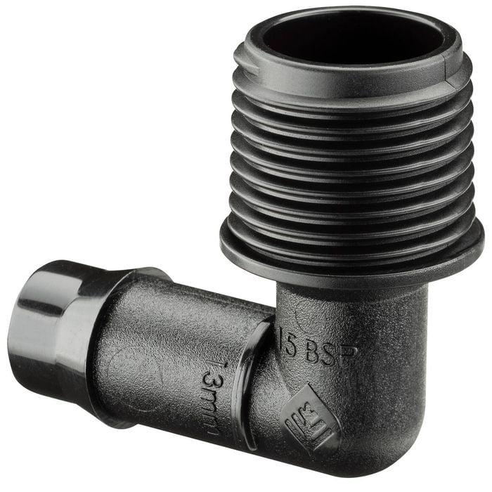 Pope 13mm Barbed x 15mm BSPM Threaded Elbow