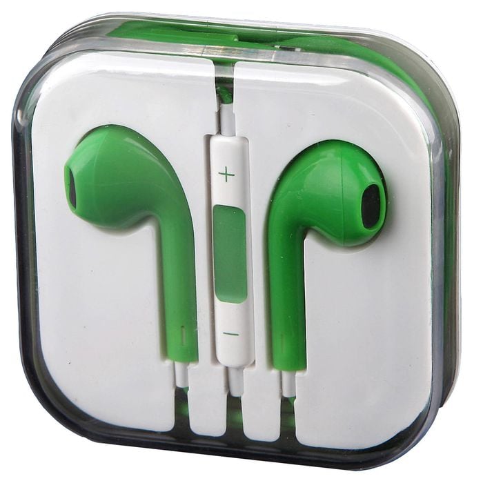 Handsfree Headphone Earphone w/ Mic 3.5mm Connector Jack - Green