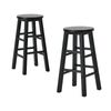 Oikiture 2x Bar Stool Counter Dining Chair Round Black
