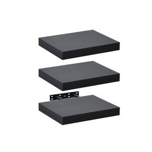 Takara Seiso Floating Wall Shelves Display Rack (set Of 3) Small 30cm Black