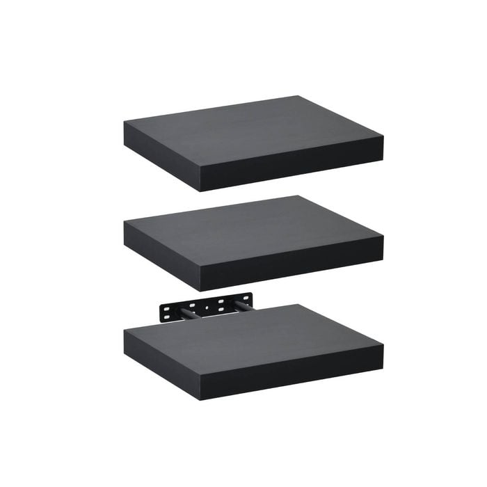 Takara Seiso Floating Wall Shelves Display Rack (set Of 3) Small 30cm Black