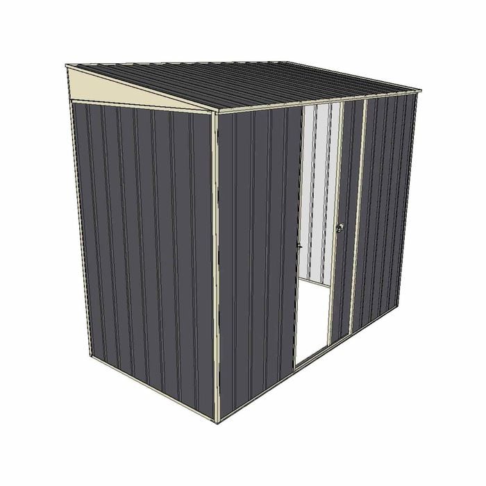 Build-A-Shed 1.2 x 2.3 x 2.0m Skillion Single Sliding Side Door Shed - Grey