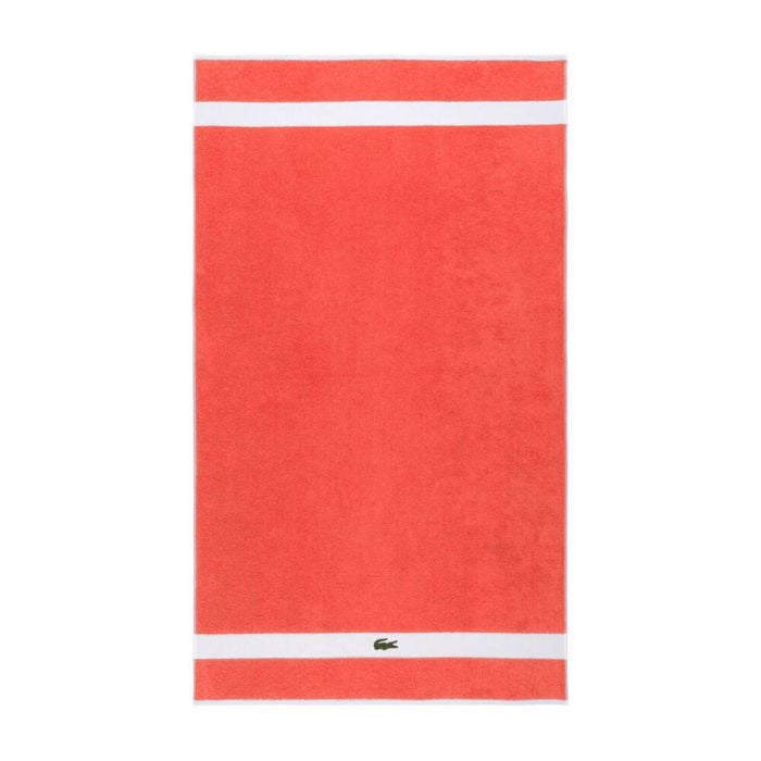 Lacoste L Casual Bath Sheet Absorbent 100% Cotton 450gsm 90x150cm Red