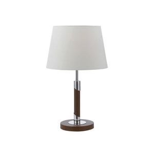 Telbix Belmore Contemporary Table Desk Lamp Light Metal Fabric Walnut White